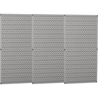 Wall Control Industrial Metal Pegboard — Gray, Three 16in. x 32in. Panels, Model# 35-P-3248GY  Pegboards