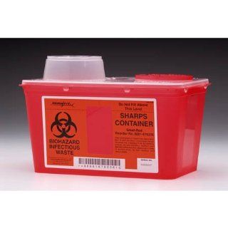 Kendall 8881676285 Monoject Sharps A Gator Chimney Top Sharps Biohazard Waste Container, 8 qt Capacity, 10 71/128" Length x 6 3/4" Width x 10 113/128" Height, Medium, Red (Case of 20) Science Lab Biohazard Waste Containers Industrial &