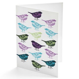 blue birds greetings card by cherith harrison