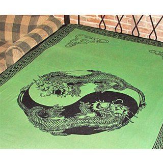 Green Twin Dragon Tapestry   72" x 108"  