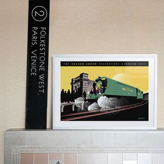 golden arrow orient express print by andy tuohy design