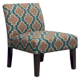 Avington Armless Slipper Chair   Geometric Teal