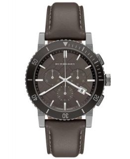 Burberry Watch, Mens Chronograph Gray Ion Plated Stainless Steel Bracelet 43mm BU2305   Watches   Jewelry & Watches