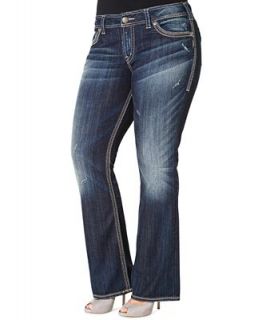 Silver Jeans Plus Size Suki Surplus Bootcut Jeans, Medium Distressed Wash   Jeans   Plus Sizes