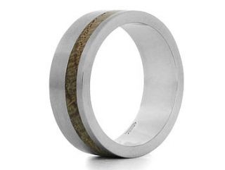 'kindle ii' palladium and wood ring by shiruba tree