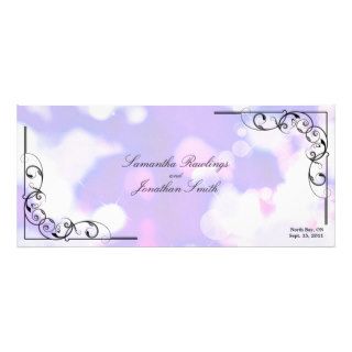 Wedding Church Program   Pink Purple Corner Swirl Rack Card Template