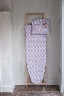 lavender polka dot ironing board cover by ochre & ocre
