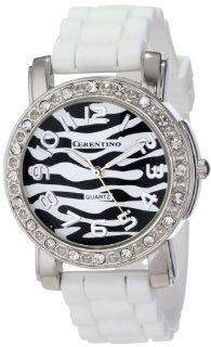 Cerentino Women's CR104 WHT White Silicone Rubber Zebra Print Dial Watch at  Women's Watch store.