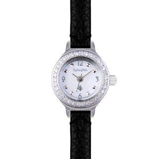 [ MILTON STELLE ] NEW Leather Strap Women's Watch Black Band_White Dial MS104 S Watches