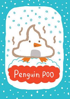 'penguin poo' christmas card by loveday designs