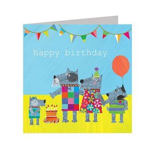 sparkly dogs 'happy birthday' card by square card co