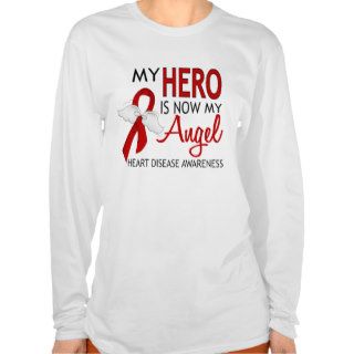 My Hero Is My Angel Heart Disease Tee Shirt