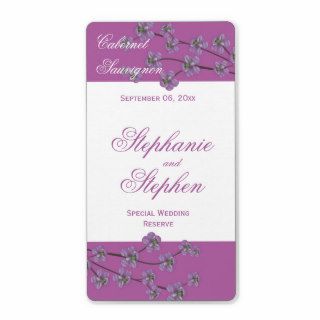 Lilac Orchid Sprig Wedding Wine Personalized Shipping Labels