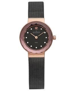 Skagen Denmark Watch, Womens Charcoal Plated Stainless Steel Mesh Bracelet 25mm 456SRM   Watches   Jewelry & Watches