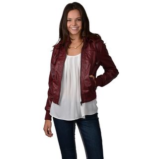 Hailey Jeans Co. Juniors Faux Leather Hooded Jacket Hailey Jeans Co Juniors' Jackets & Blazers