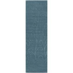 Hand loomed Engraved Sky Wool Rug (2'6 x 8') Surya Runner Rugs