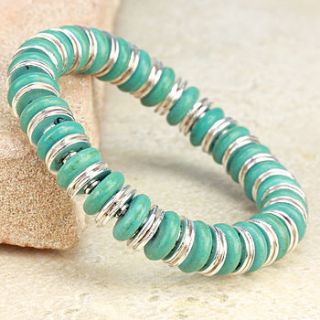 turquoise disc bracelet by lisa angel
