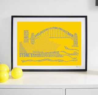 sydney skyline typography print by spdesign