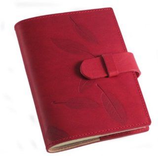 Officina Libris Leccio Impresso Refillable Leather Journal in Red, 7 x 9.5 Inches (JRLEI103NRE)  Hardcover Executive Notebooks 