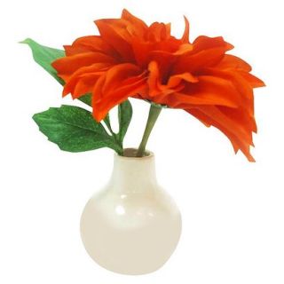 Orange Dahlia Artificial Flower and Ceramic Vase
