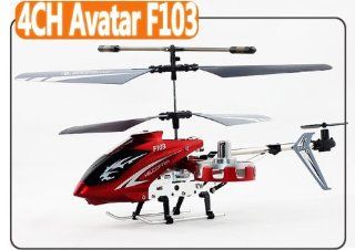 F103 Avatar 4ch Gyro LED Mini Rc Helicopter Metal Red Toys & Games