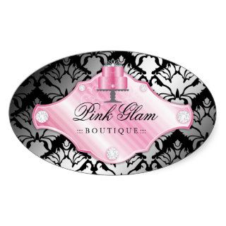 311 Luxury Cakes Damask Shimmer Oval Stickers