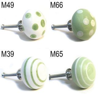 green modern ceramic cupboard knobs by pushka knobs