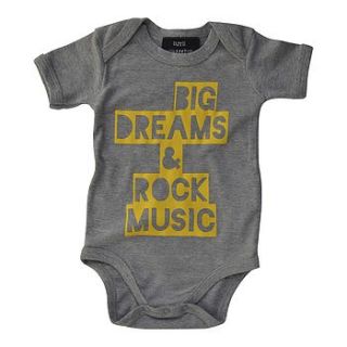 'big dreams' baby bodysuit heather grey by cute graffiti childrenswear