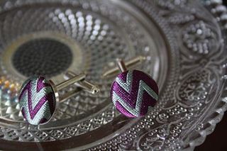 purple and mint silk cufflinks by je vous en prie