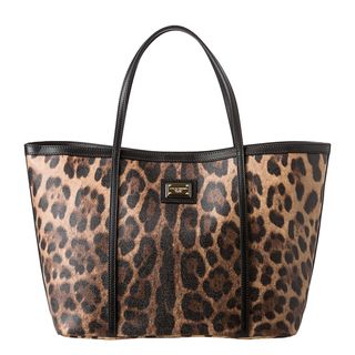 Dolce & Gabbana Tan/ Black Leopard Print Tote Bag Dolce & Gabbana Designer Handbags
