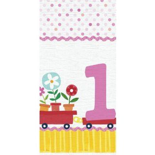 Baby Girl's 1st Birthday 54in x 102in Plastic Tablecover   Childrens Party Tablecovers