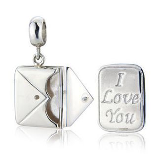 sterling silver envelope locket 'i love you' by lovethelinks