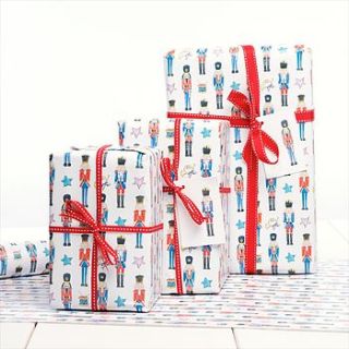 nutcracker soldier christmas gift wrap by julia davey