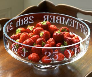 personalised celebration bowl by jojo glass design