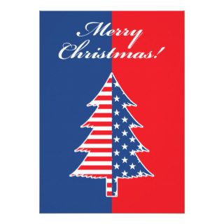 Graphic Art American Christmas tree Custom Invitations