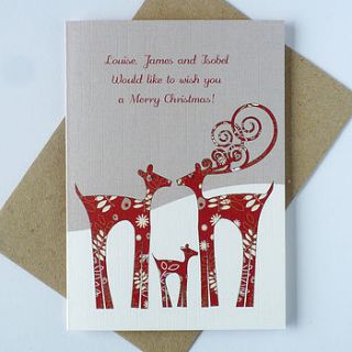 10 personalised christmas cards   reindeer by ink pudding