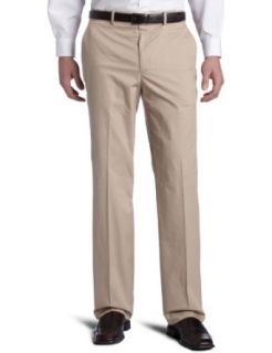 Perry Ellis Men's Cotton Solid Flat Front Pant, Crimini, 36x34 at  Mens Clothing store