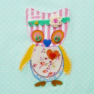 'hello' from olive the owl card by buttongirl designs