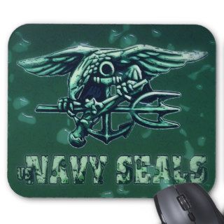Navy SEAL Logo Water Drops Mousepads