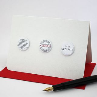graduation badge and magnet card by studio sweepings