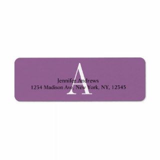 Purple Monogram A Return Address Labels