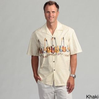 Pacific Legends Men's 'Rock And Roll Guitars' Aloha Shirt Casual Shirts