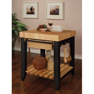 Powell Furniture Prep Table with Butcher Block Top