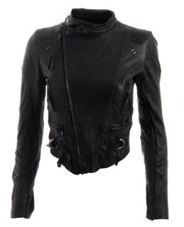 Horace Cropped Leather Biker Jacket