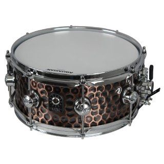 Natal Drums Hand Hammered 12x5.5 Metal Snare Drum   Dark Copper Musical Instruments