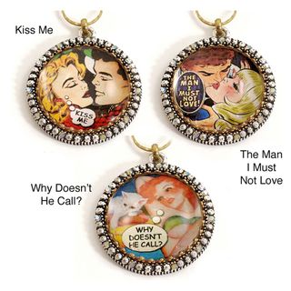 Sweet Romance Vintage Vixens Retro Pinup Comic Necklace Sweet Romance Fashion Necklaces