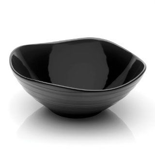 Mikasa Swirl Square 9 Inch Vegetable Bowl, Black Open Vegetable Bowls Kitchen & Dining
