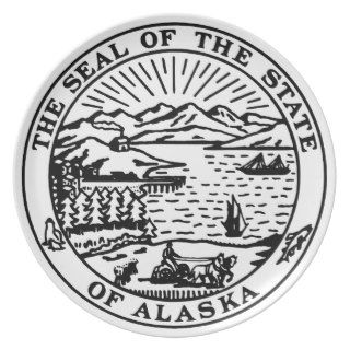 ALASKA STATE SEAL B/W PARTY PLATES