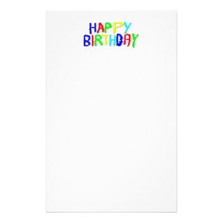 Bright and Colorful. Happy Birthday. Customized Stationery
