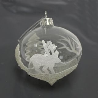 snow scene glass bauble by lindsay interiors